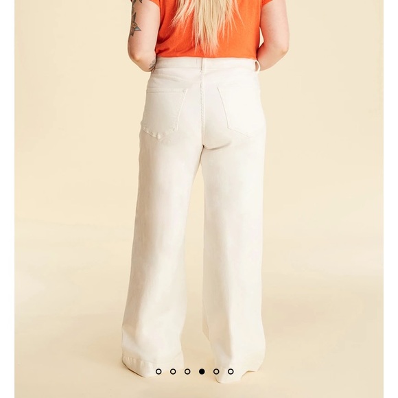 Warp + Weft high rise, wide leg white jeans - Picture 2 of 2